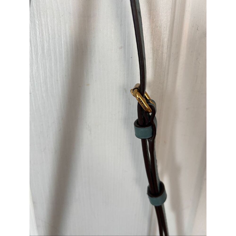 COACH MARINE Smooth Lthr Signature Chain Crossbody 78801 blue/green - Picture 8 of 13